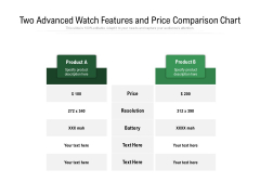 Two Advanced Watch Features And Price Comparison Chart Ppt PowerPoint Presentation File Outline PDF