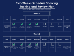 Two Weeks Schedule Showing Training And Review Plan Ppt PowerPoint Presentation Ideas Graphic Tips PDF Two Weeks Schedule Showing Training And Review Plan Ppt PowerPoint Presentation Ideas Graphic Tips PDF