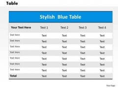 Table PowerPoint Presentation Template Table PowerPoint Presentation Template