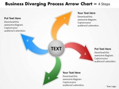 Templates Diverging Process Arrow Chart 4 Steps Cycle Flow Diagram PowerPoint Slides