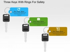 Three Keys With Rings For Safety PowerPoint Template Three Keys With Rings For Safety PowerPoint Template