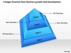 Timeline 4 Stages Pyramid Chart Business Growth And Development