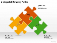 Timeline PowerPoint Template 3 Integrated Marketing Puzzles