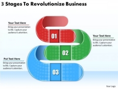 Timeline PowerPoint Template 3 Stages To Revolutionize Business