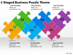 Timeline PowerPoint Template 6 Staged Business Puzzle Theme