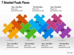 Timeline PowerPoint Template 7 Attached Puzzle Pieces Timeline PowerPoint Template 7 Attached Puzzle Pieces