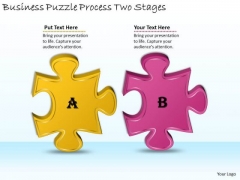 Timeline PowerPoint Template Business Puzzle Process Two Stages