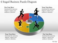 Timeline Ppt Template 4 Staged Business Puzzle Diagram