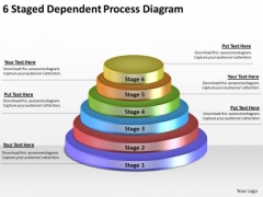 Timeline Ppt Template 6 Staged Dependent Process Diagram