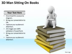 Top Business People 3d Man Sitting On Books PowerPoint Templates Top Business People 3d Man Sitting On Books PowerPoint Templates