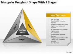 Triangular Doughnut Shape With 3 Stages Business Plans That Work PowerPoint Slides