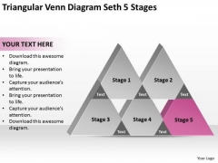 Triangular Venn Diagram Seth 5 Stages Ppt Business Plan For Bakery PowerPoint Templates