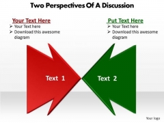 Two Perspectives Of A Discussion Cycle Chart PowerPoint Slides