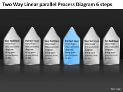 Two Way Linear Parallel Process Diagram 6 Steps Business Plans Online PowerPoint Slides