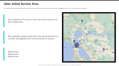 Uber Initial Service Area Uber Cab Elevator Funding Deck Ppt Styles Layouts PDF
