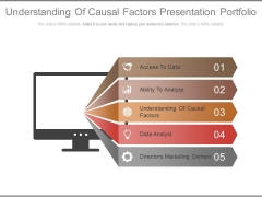 Understanding Of Causal Factors Presentation Portfolio Ppt Slides Understanding Of Causal Factors Presentation Portfolio Ppt Slides