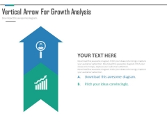 Upward Arrow With Growth Analysis Icons PowerPoint Slides