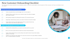 User Onboarding Process Development New Customer Onboarding Checklist Demonstration PDF