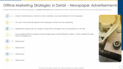 Using Offline Marketing Approaches To Improve Customer Engagement And Organic Traffic Offline Marketing Strategies In Detail Newspaper Themes PDF Using Offline Marketing Approaches To Improve Customer Engagement And Organic Traffic Offline Marketing Strategies In Detail Newspaper Themes PDF