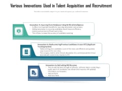 Various Innovations Used In Talent Acquisition And Recruitment Ppt PowerPoint Presentation File Pictures PDF Various Innovations Used In Talent Acquisition And Recruitment Ppt PowerPoint Presentation File Pictures PDF