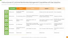 Various Levels Of Customer Relationship Management Capabilities With User Adoption Microsoft PDF Various Levels Of Customer Relationship Management Capabilities With User Adoption Microsoft PDF
