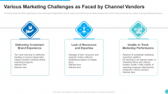 Various Marketing Challenges As Faced By Channel Vendors Information PDF