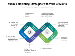 Various Marketing Strategies With Word Of Mouth Ppt PowerPoint Presentation Model Backgrounds PDF Various Marketing Strategies With Word Of Mouth Ppt PowerPoint Presentation Model Backgrounds PDF