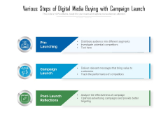 Various Steps Of Digital Media Buying With Campaign Launch Ppt PowerPoint Presentation Gallery Slide Download PDF