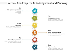 Vertical Roadmap For Task Assignment And Planning Ppt PowerPoint Presentation File Background Image PDF