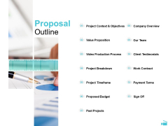 Video Development And Administration Proposal Outline Pictures PDF Video Development And Administration Proposal Outline Pictures PDF