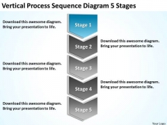 Vertical Process Sequence Diagram 5 Stages Business Plan PowerPoint Templates
