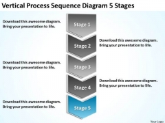 Vertical Process Sequence Diagram 5 Stages Ppt Business Plans PowerPoint Templates