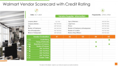 Walmart Vendor Scorecard With Credit Rating Ppt Outline Infographic Template PDF