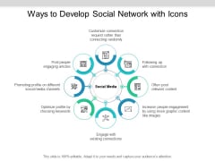 Ways To Develop Social Network With Icons Ppt PowerPoint Presentation Inspiration Examples Ways To Develop Social Network With Icons Ppt PowerPoint Presentation Inspiration Examples