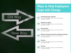 Ways To Help Employees Cope With Change Ppt PowerPoint Presentation Infographics Display Ways To Help Employees Cope With Change Ppt PowerPoint Presentation Infographics Display