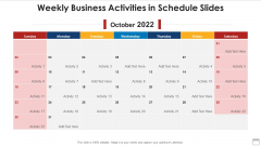 Weekly Business Activities In Schedule Slides Rules PDF