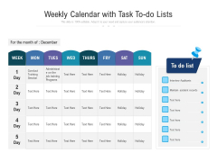 Weekly Calendar With Task To Do Lists Ppt PowerPoint Presentation Gallery Clipart Images PDF Weekly Calendar With Task To Do Lists Ppt PowerPoint Presentation Gallery Clipart Images PDF
