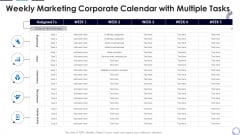 Weekly Marketing Corporate Calendar With Multiple Tasks Ideas PDF Weekly Marketing Corporate Calendar With Multiple Tasks Ideas PDF