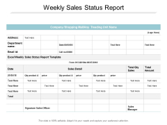 Weekly Sales Status Report Ppt PowerPoint Presentation Slides Elements