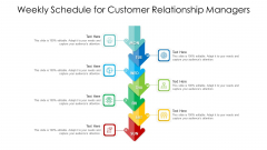 Weekly Schedule For Customer Relationship Managers Ppt PowerPoint Presentation Infographic Template Guide PDF
