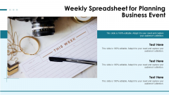 Weekly Spreadsheet For Planning Business Event Ppt PowerPoint Presentation Layouts Portrait PDF Weekly Spreadsheet For Planning Business Event Ppt PowerPoint Presentation Layouts Portrait PDF