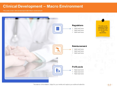 Wellness Program Promotion Clinical Development Macro Environment Ppt PowerPoint Presentation Infographic Template Ideas PDF