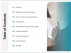 Wholeseller And Trader Contract Proposal Table Of Contents Template PDF Wholeseller And Trader Contract Proposal Table Of Contents Template PDF