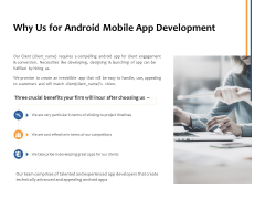 Why Us For Android Mobile App Development Ppt PowerPoint Presentation Show Master Slide