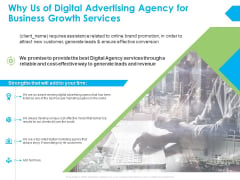 Why Us Of Digital Advertising Agency For Business Growth Services Ppt PowerPoint Presentation Layouts Aids