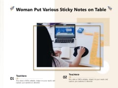 Woman Put Various Sticky Notes On Table Ppt PowerPoint Presentation Outline Examples PDF Woman Put Various Sticky Notes On Table Ppt PowerPoint Presentation Outline Examples PDF