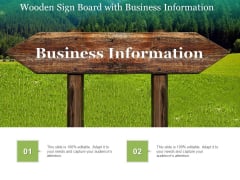 Wooden Sign Board With Business Information Ppt PowerPoint Presentation Portfolio Deck