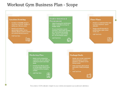 Workout Gym Business Plan Scope Ppt Styles Example Topics PDF
