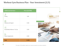 Workout Gym Business Plan Your Investment Tie Ppt Ideas Outline PDF Workout Gym Business Plan Your Investment Tie Ppt Ideas Outline PDF