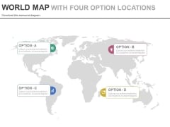 World Map With Four Option Tags Powerpoint Slides World Map With Four Option Tags Powerpoint Slides